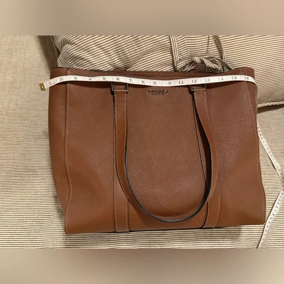 Coach Brown Pebbled Leather Tote - Picture 7 of 7